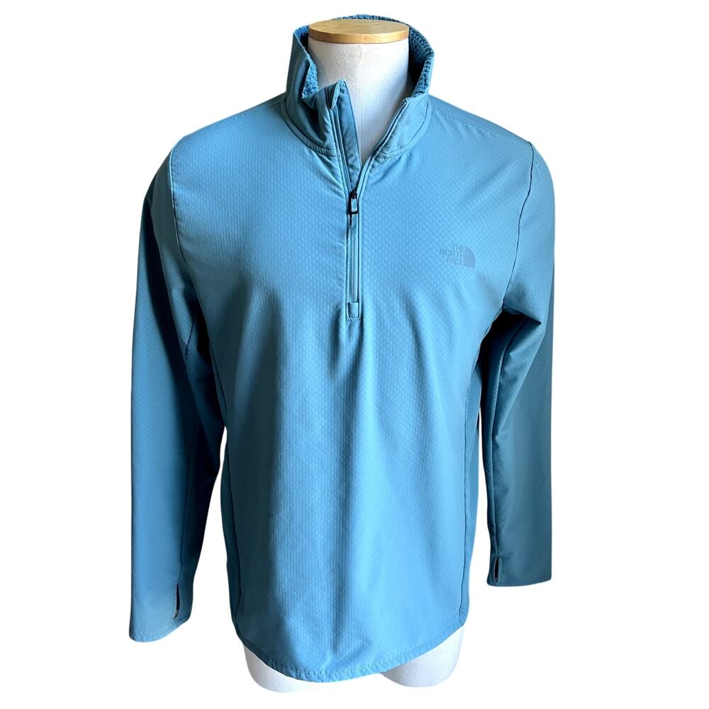 The North Face blue Tech Glacier quarterzip fleece pullover size L